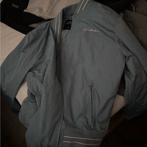 Hollister Men's Light Blue Bomber Jacket MENS XL